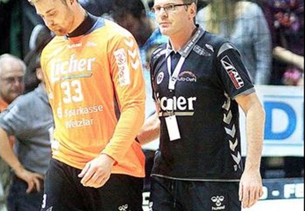 Tragische Figur Andreas Wolff HSG hier nach dem Spiel HSG Wetzlar - Bergischer HC 24:25